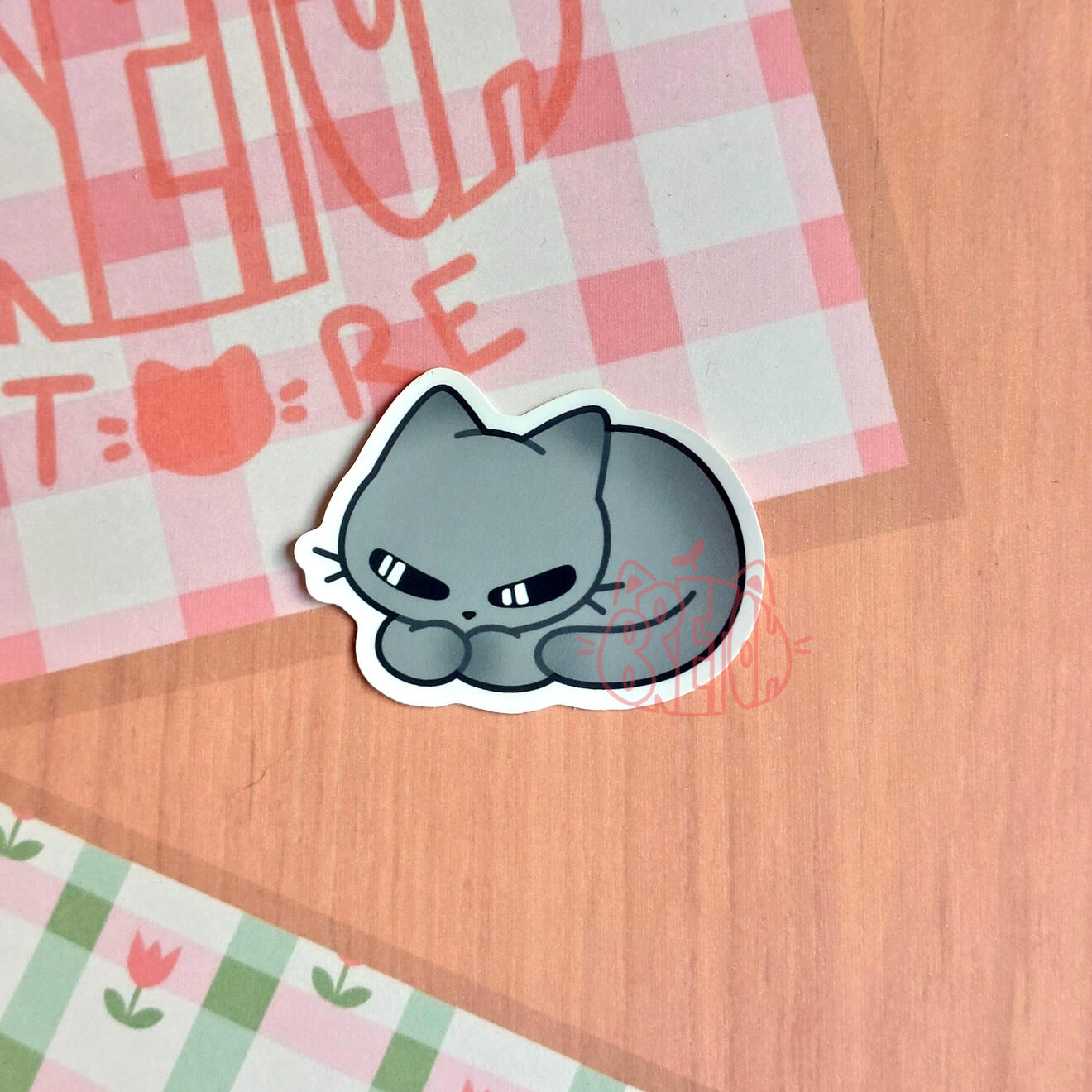 Gatito Gris - Pegatina 5cm - 1€