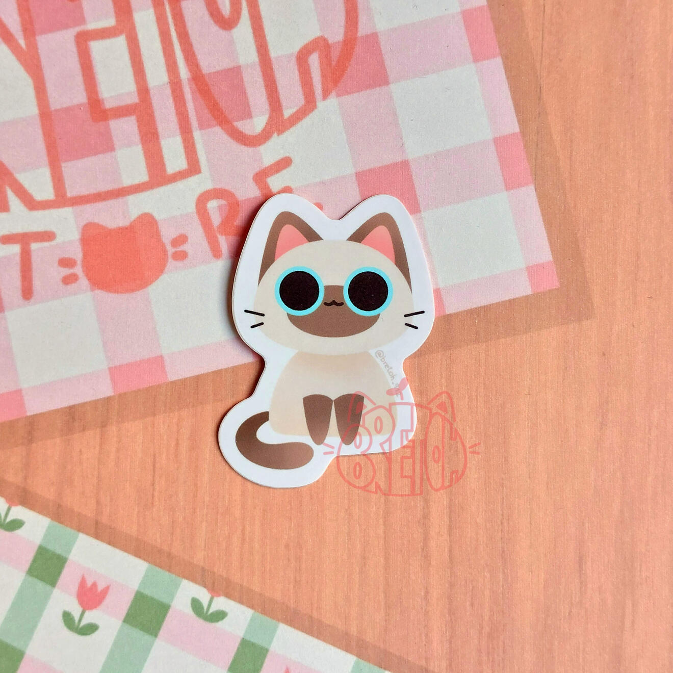 Gato Siamés (diseño viejo) - Pegatina 5cm - 1€