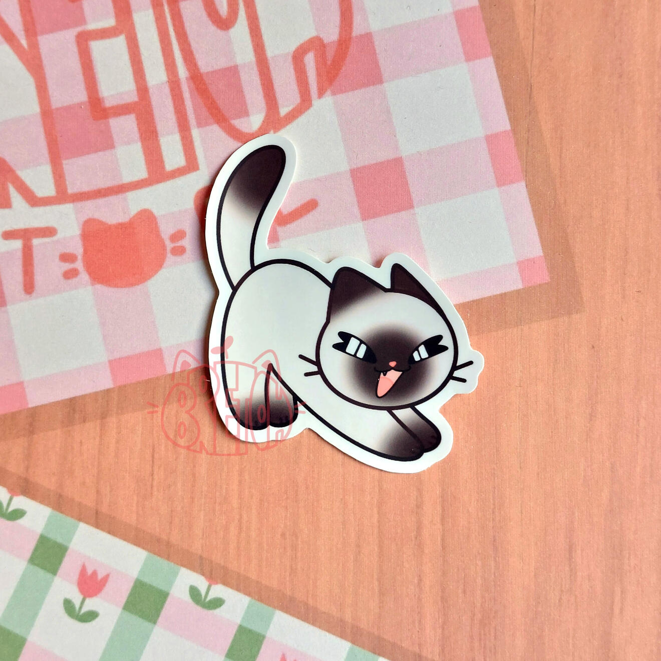 Gatito Siamés - Pegatina 5cm -1€