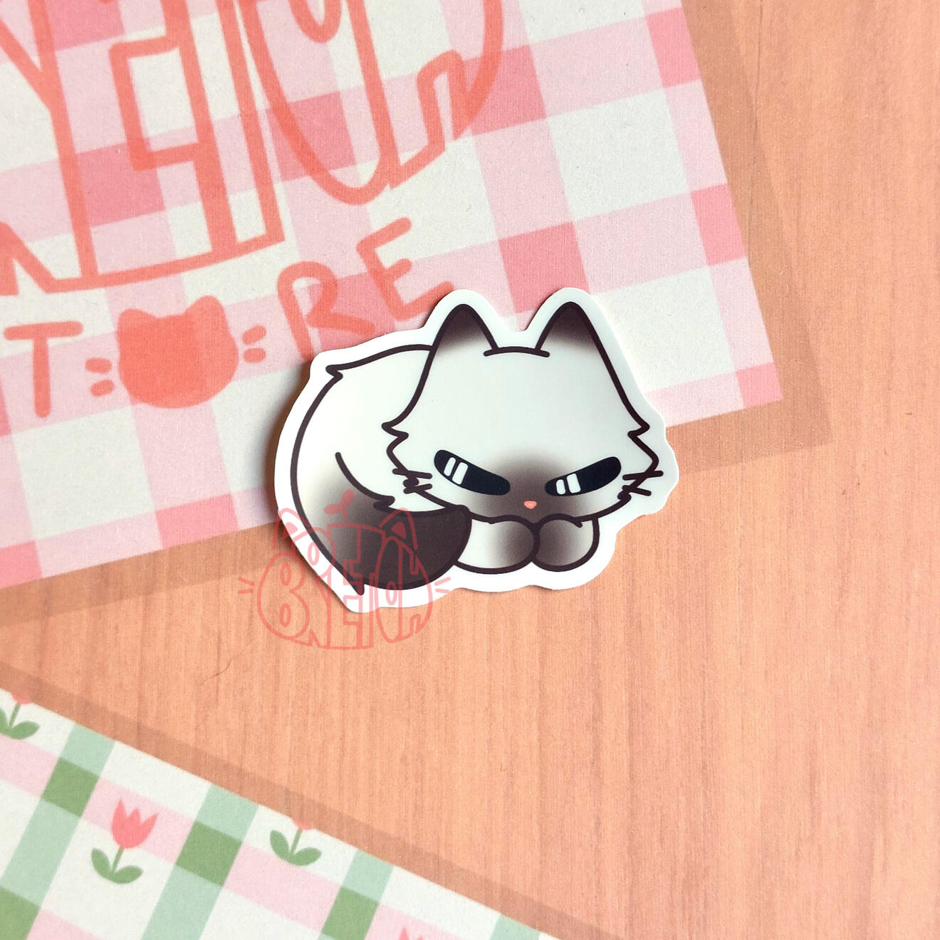 Gatito Siamés Pelo Largo - Pegatina 5cm - 1€